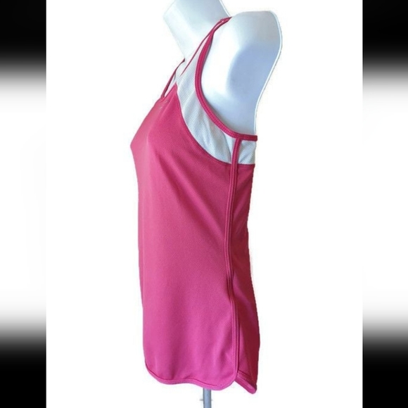 Nike Fit Dry Women's  Pink White Sleeveless Tank Top Gym Workout Running Size XS - Picture 3 of 9
